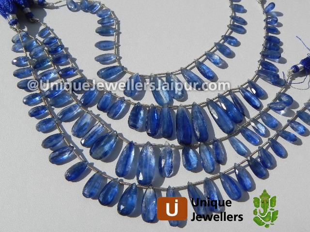 Kyanite Faceted Long Pear Beads